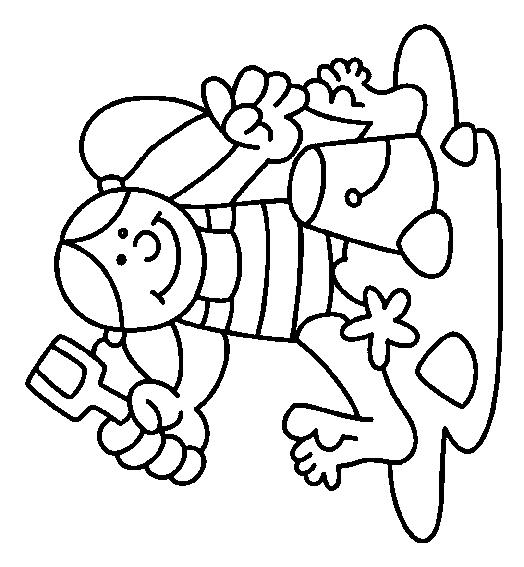 Fisă de colorat cu La mare de colorat p06