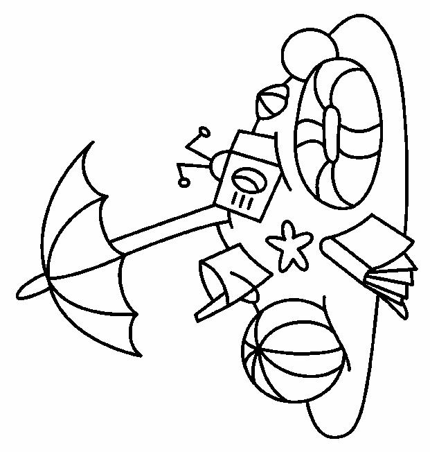 Fisă de colorat cu La mare de colorat p13