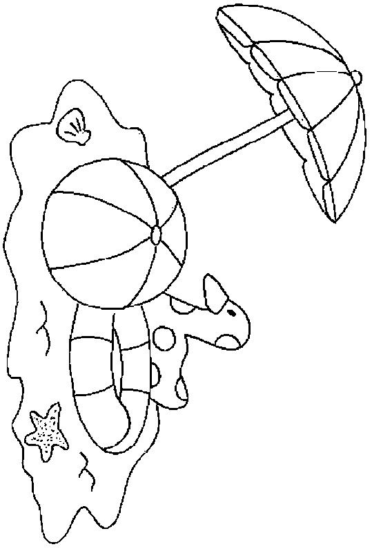 Fisă de colorat cu La mare de colorat p34