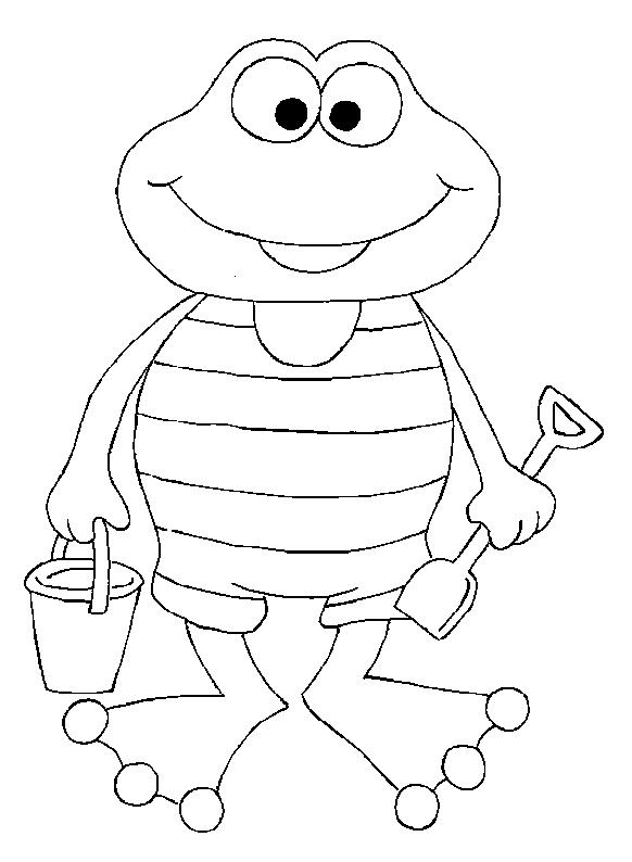 Fisă de colorat cu La mare de colorat p39