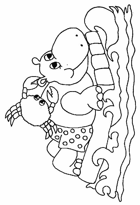 Fisă de colorat cu La mare de colorat p42