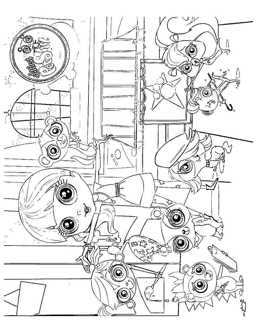Fisă de colorat cu Littlest Pet Shop p2