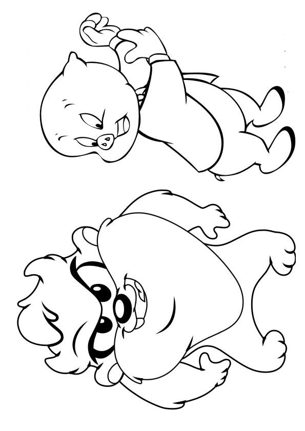 Fisă de colorat cu Looney tunes de colorat p21