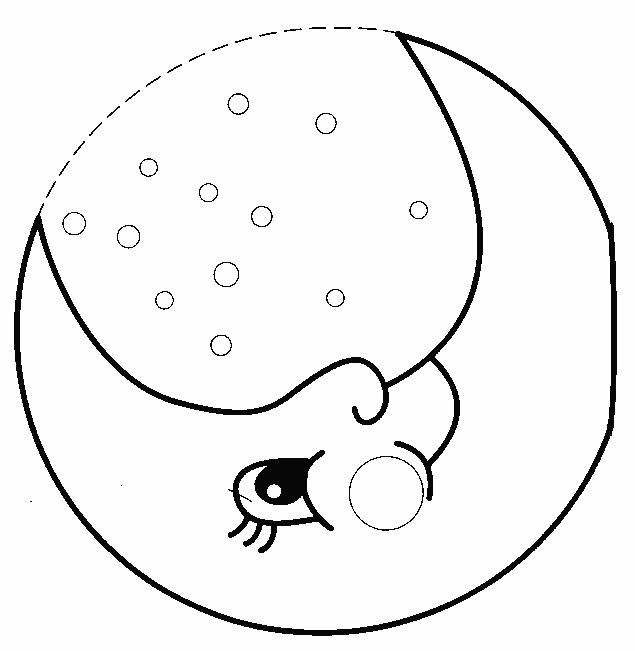 Fisă de colorat cu Luna de colorat p01