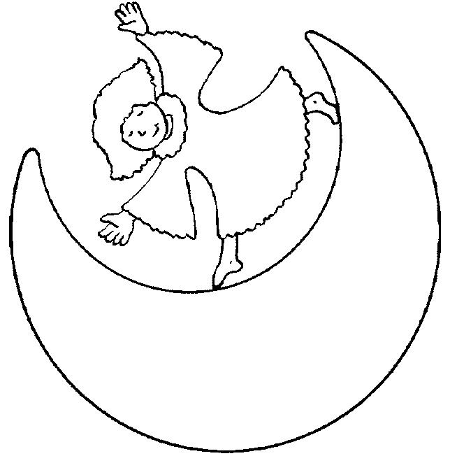 Fisă de colorat cu Luna de colorat p13