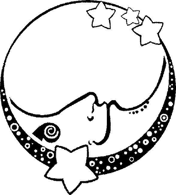 Fisă de colorat cu Luna de colorat p19