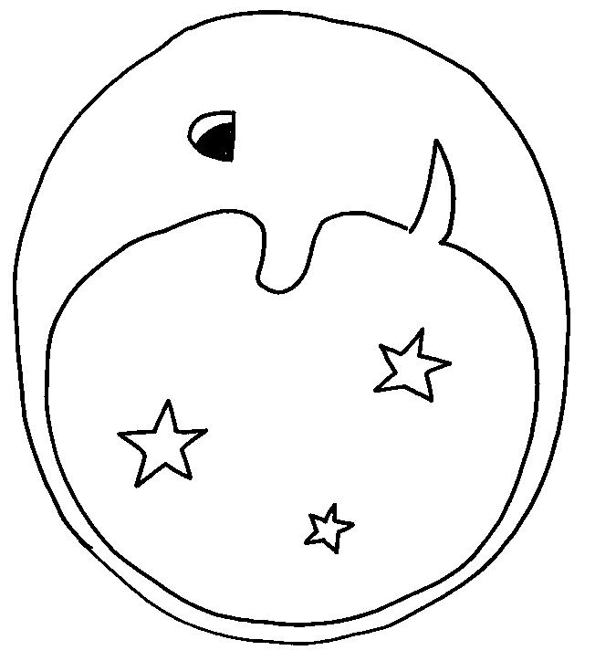 Fisă de colorat cu Luna de colorat p24