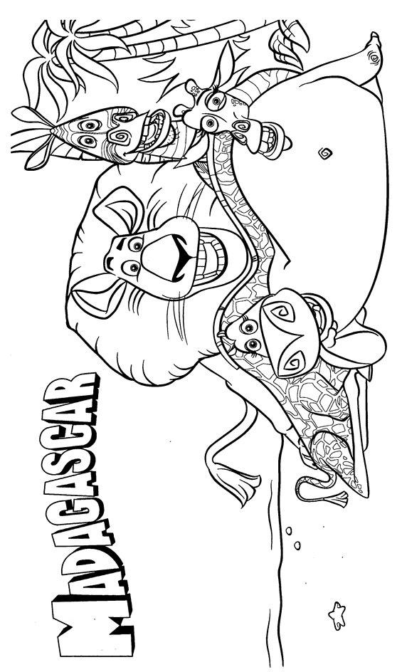 Fisă de colorat cu Madagascar de colorat p08