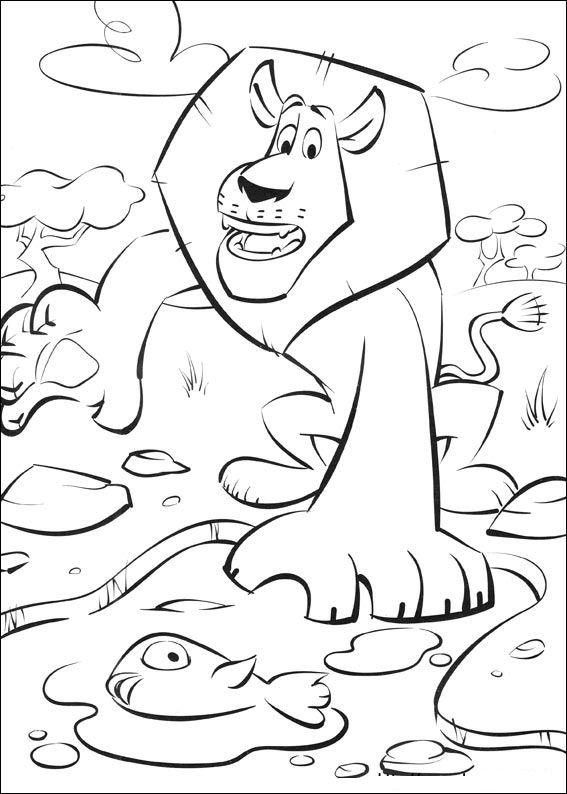 Fisă de colorat cu Madagascar de colorat p13