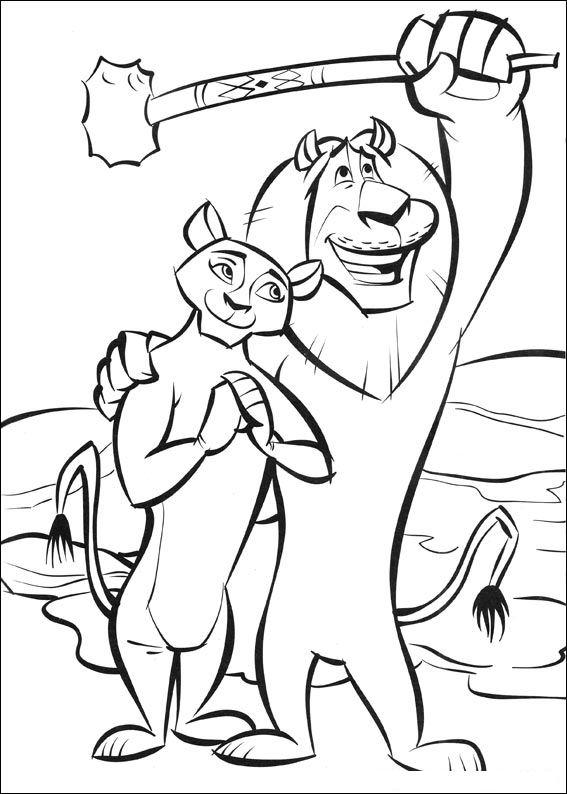 Fisă de colorat cu Madagascar de colorat p30