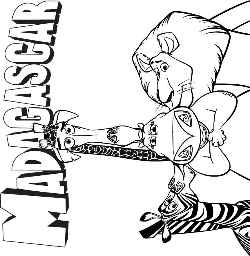 Fisă de colorat cu Madagascar de colorat p35