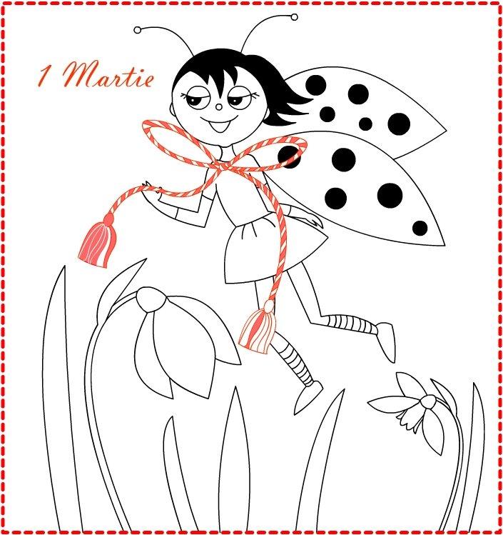 Fisă de colorat cu Martisor de colorat p01