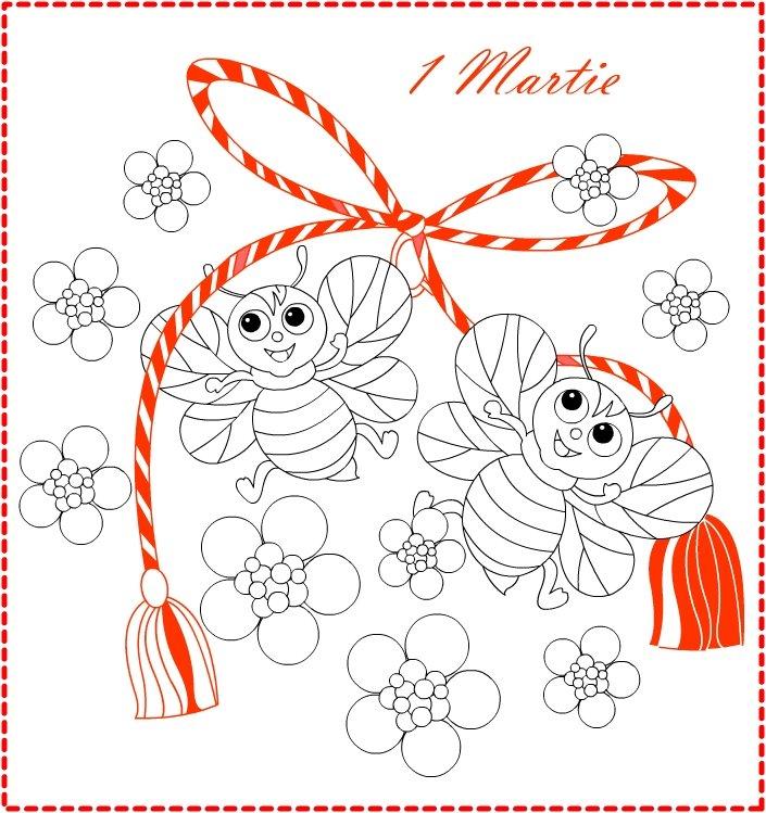 Fisă de colorat cu Martisor de colorat p02