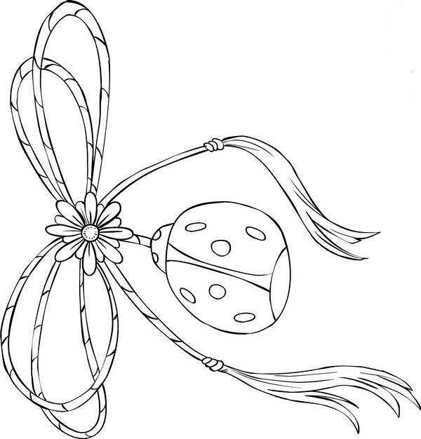 Fisă de colorat cu Martisor de colorat p10