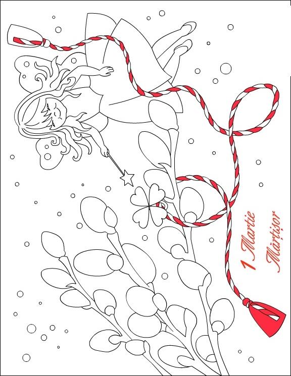 Fisă de colorat cu Martisor de colorat p12