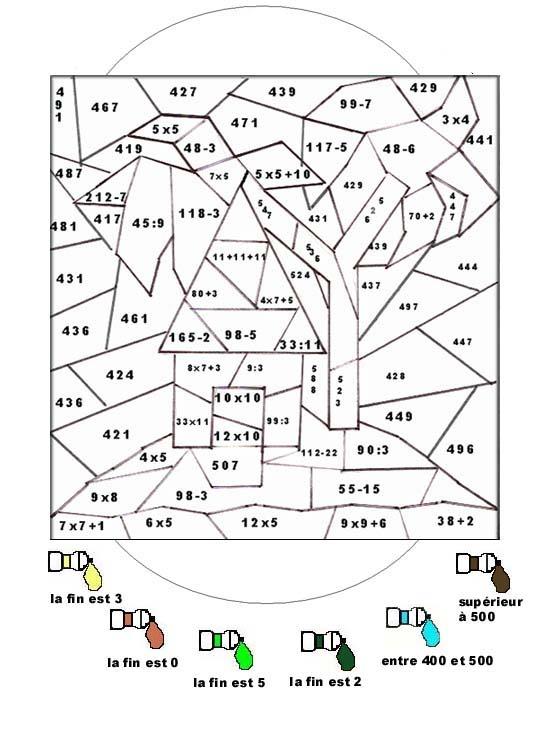 Fisă de colorat cu Matematica distractiva de colorat p06