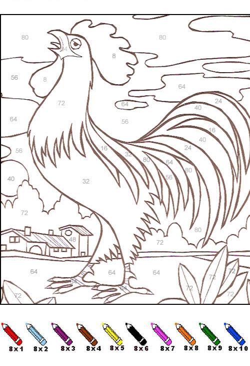 Fisă de colorat cu Matematica distractiva de colorat p29