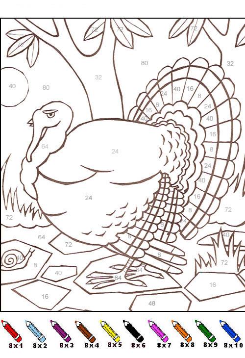 Fisă de colorat cu Matematica distractiva de colorat p31