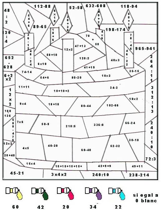 Fisă de colorat cu Matematica distractiva de colorat p35