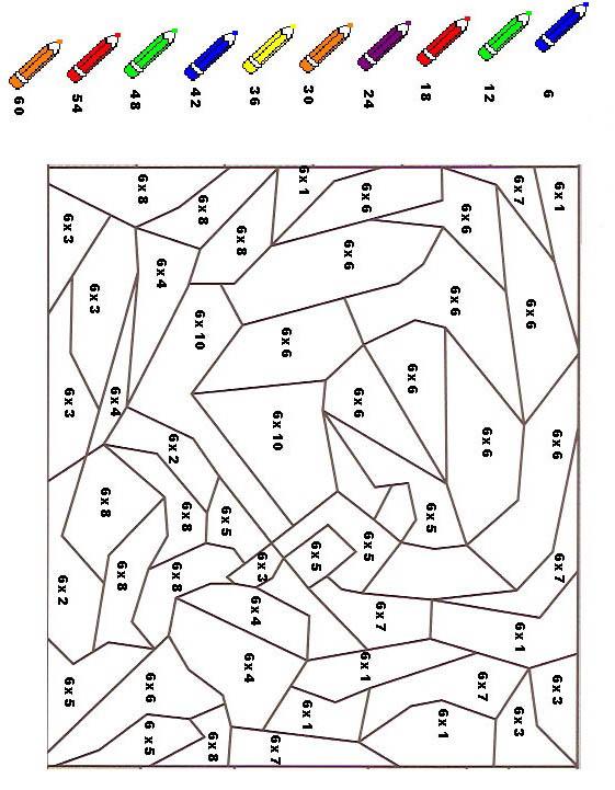 Fisă de colorat cu Matematica distractiva de colorat p44