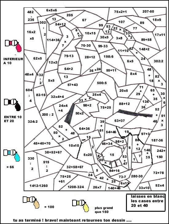 Fisă de colorat cu Matematica distractiva de colorat p46