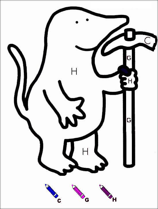 Fisă de colorat cu Matematica distractiva de colorat p53