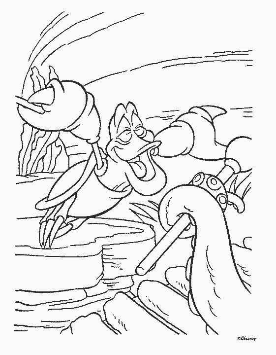 Fisă de colorat cu Mica sirena de colorat p06