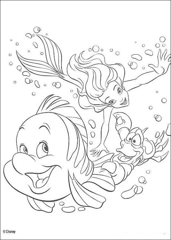 Fisă de colorat cu Mica sirena de colorat p09