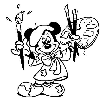 Fisă de colorat cu Mickey mouse de colorat p09