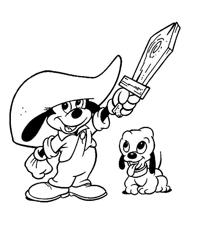 Fisă de colorat cu Mickey mouse de colorat p47