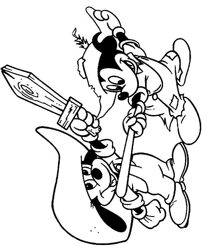 Fisă de colorat cu Mickey mouse de colorat p55