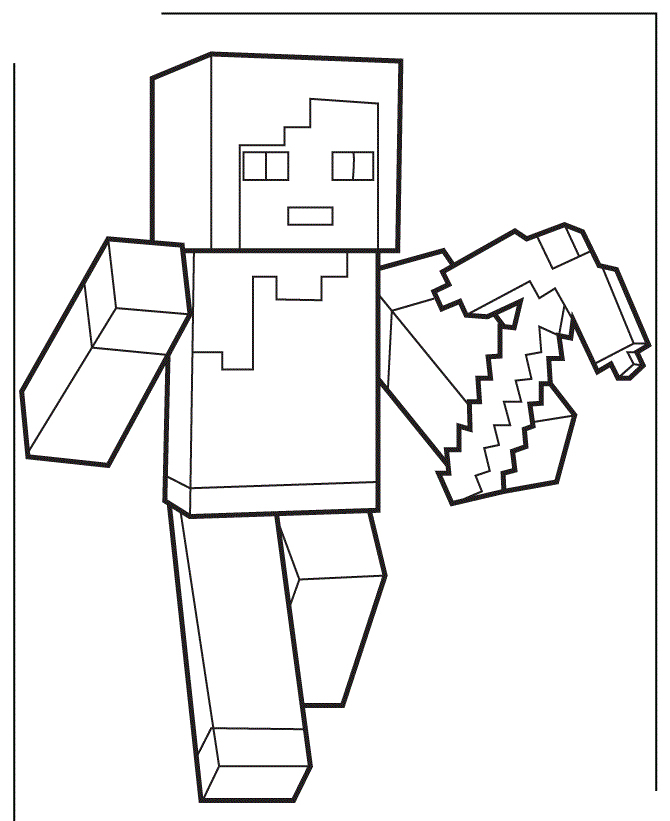 Fisă de colorat cu Minecraft p13