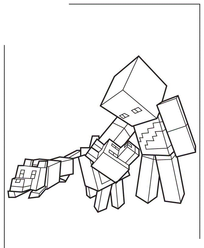 Fisă de colorat cu Minecraft p14