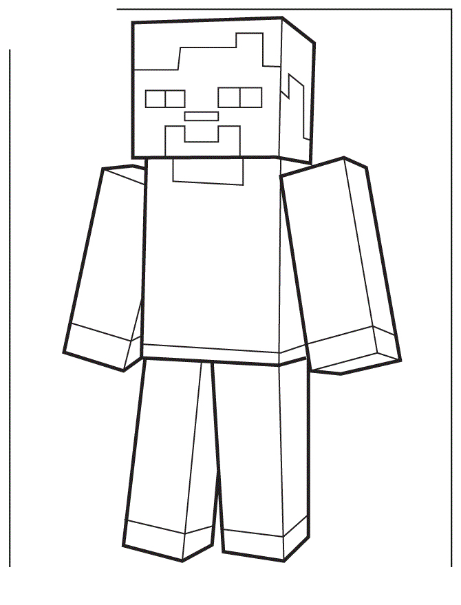 Fisă de colorat cu Minecraft p16