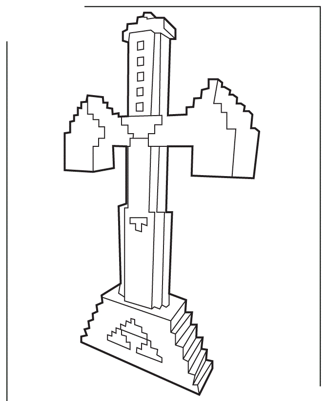 Fisă de colorat cu Minecraft p17