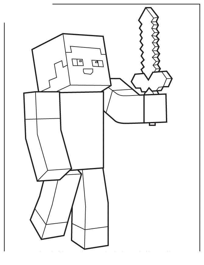 Fisă de colorat cu Minecraft p20