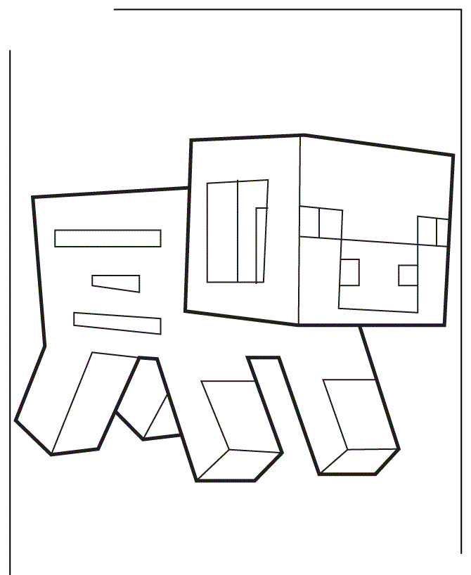 Fisă de colorat cu Minecraft p21