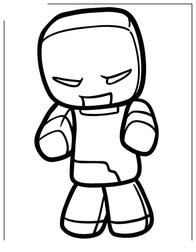 Fisă de colorat cu Minecraft p22