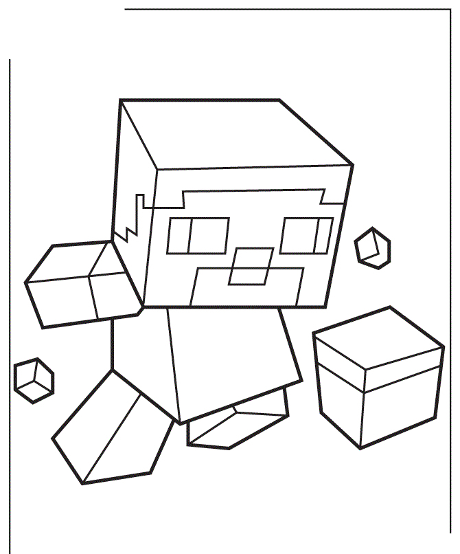 Fisă de colorat cu Minecraft p25