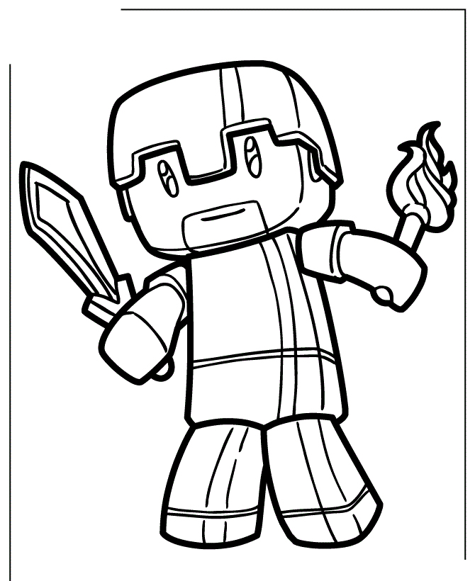 Fisă de colorat cu Minecraft p27