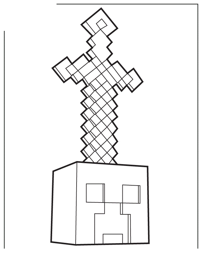 Fisă de colorat cu Minecraft p29
