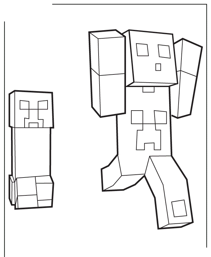 Fisă de colorat cu Minecraft p34