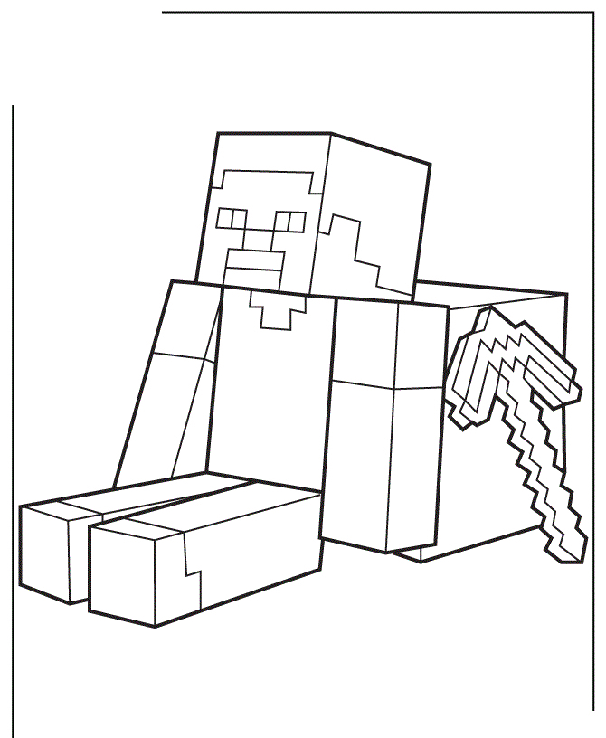 Fisă de colorat cu Minecraft p39