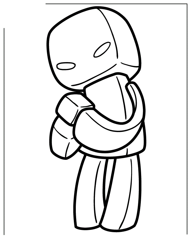 Fisă de colorat cu Minecraft p42