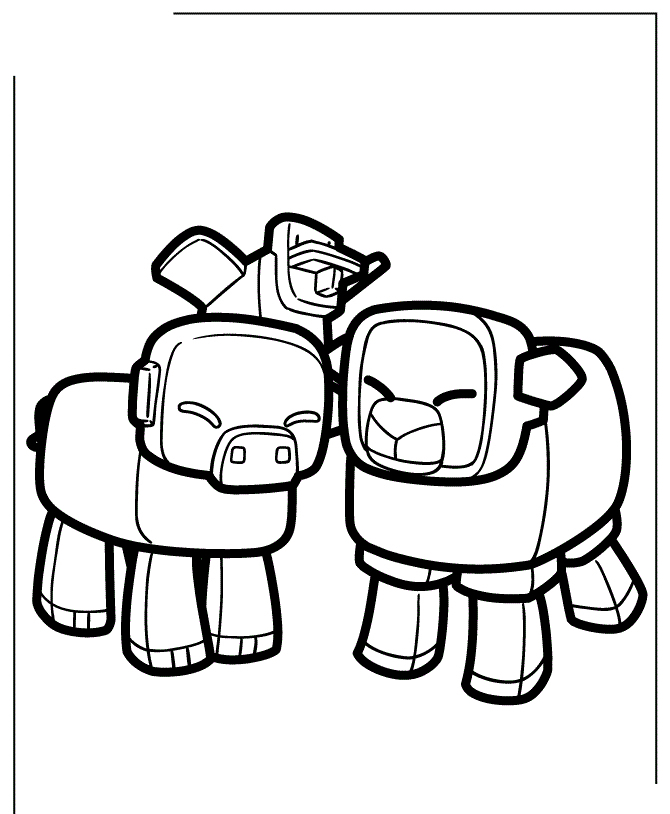 Fisă de colorat cu Minecraft p43