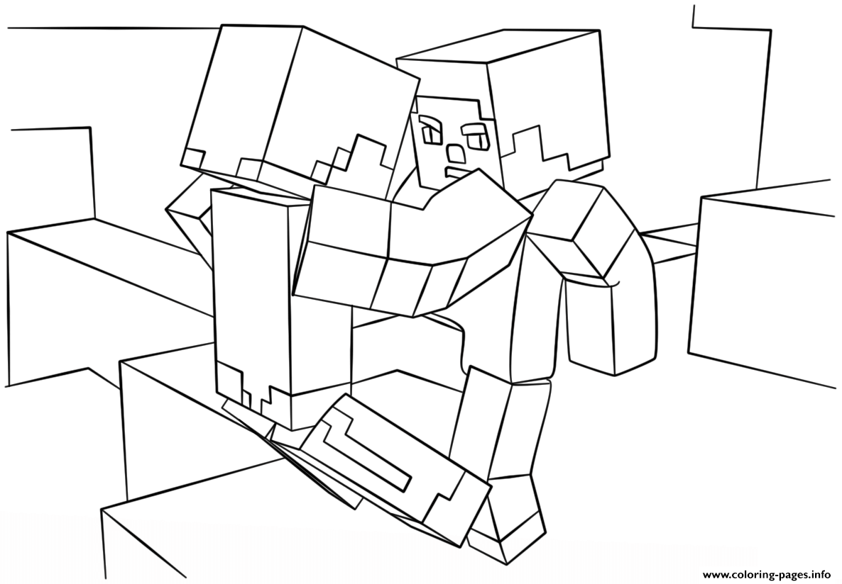 Fisă de colorat cu Minecraft p46