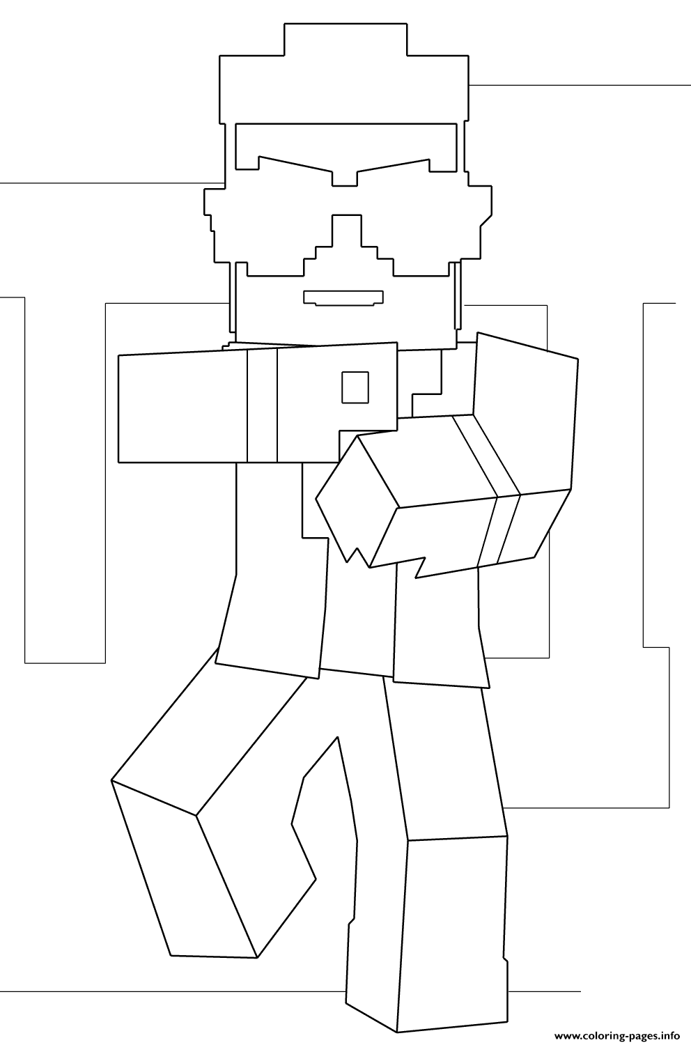 Fisă de colorat cu Minecraft p51