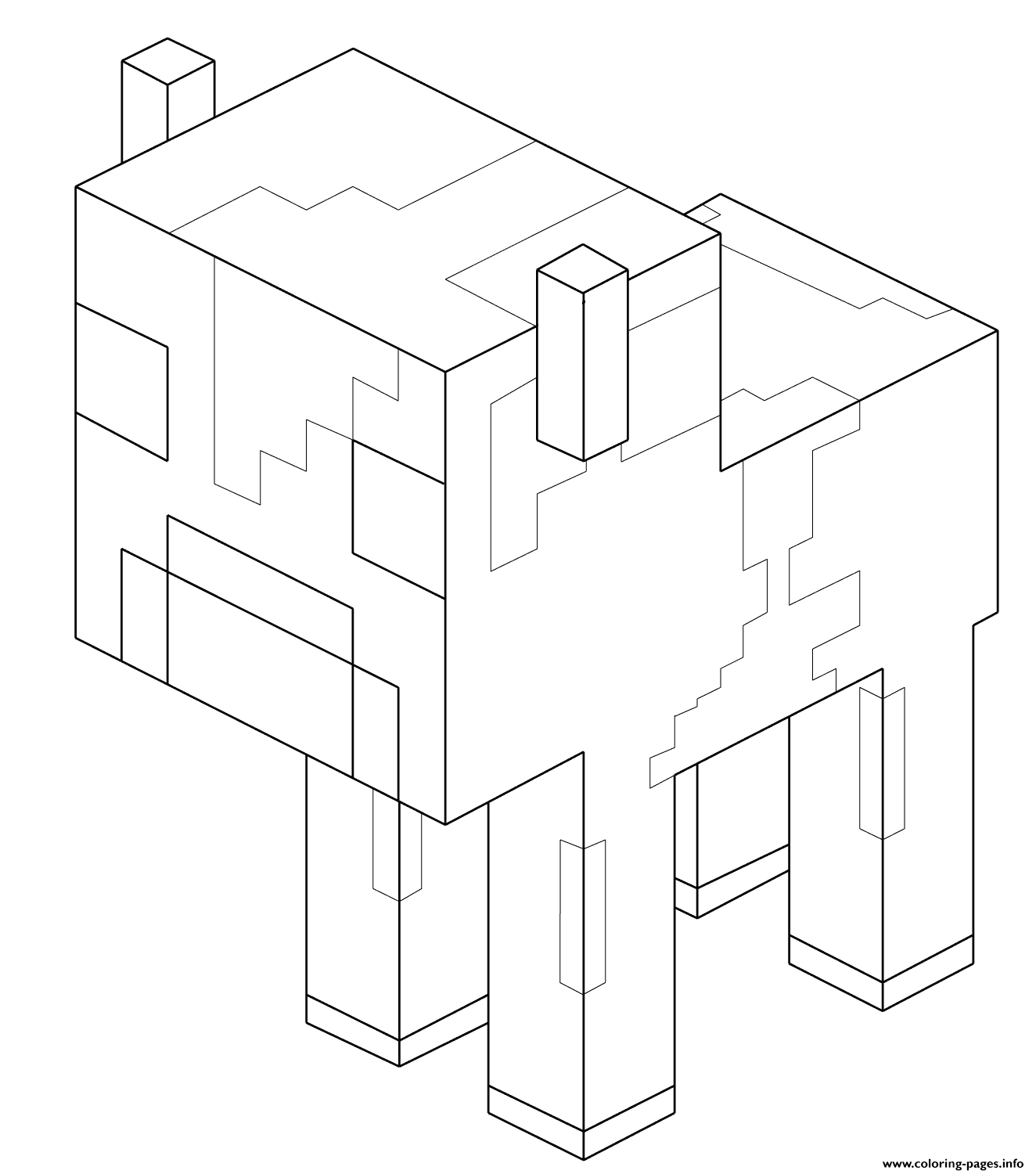 Fisă de colorat cu Minecraft p54