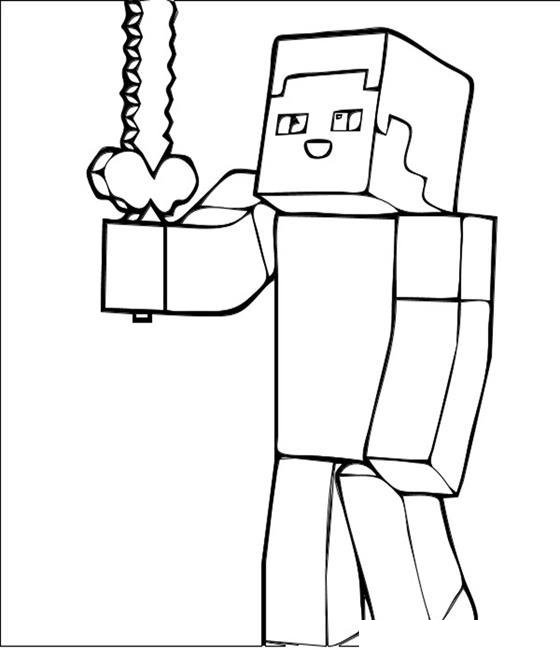 Fisă de colorat cu Minecraft p7