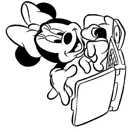 Fisă de colorat cu Minnie mouse de colorat p02